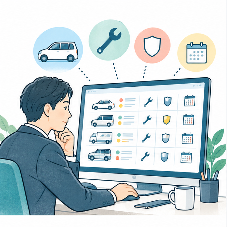 車両管理DXシステムのイラスト