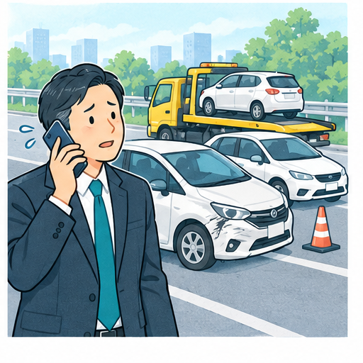 事故発生時の対応に追われる担当者のイラスト